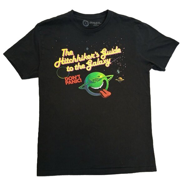 Retro 'Hitchhikers Guide To The Galaxy' t-shirt by ' Out of Print' - Preowned - Picture 1 of 5